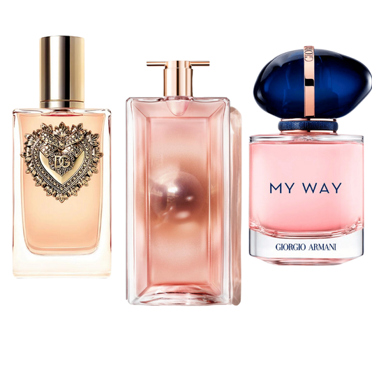 Combo de 3 perfumes Dolce &amp; Gabanna Devotion, My Way Giorgio Armani, Lancôme Idôle 100ml